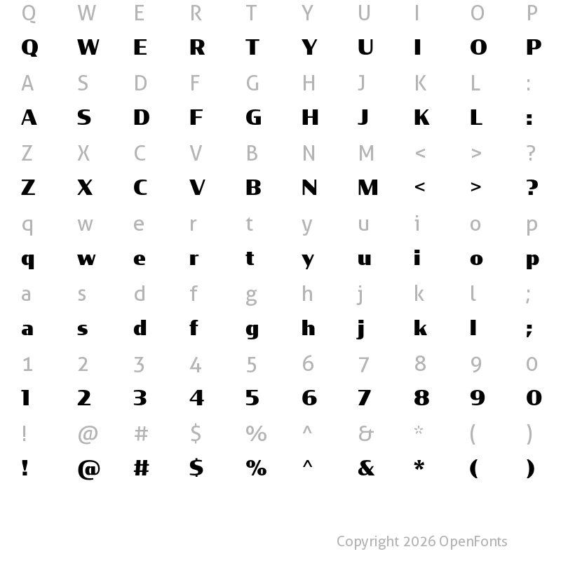 Character Map of Condor Black