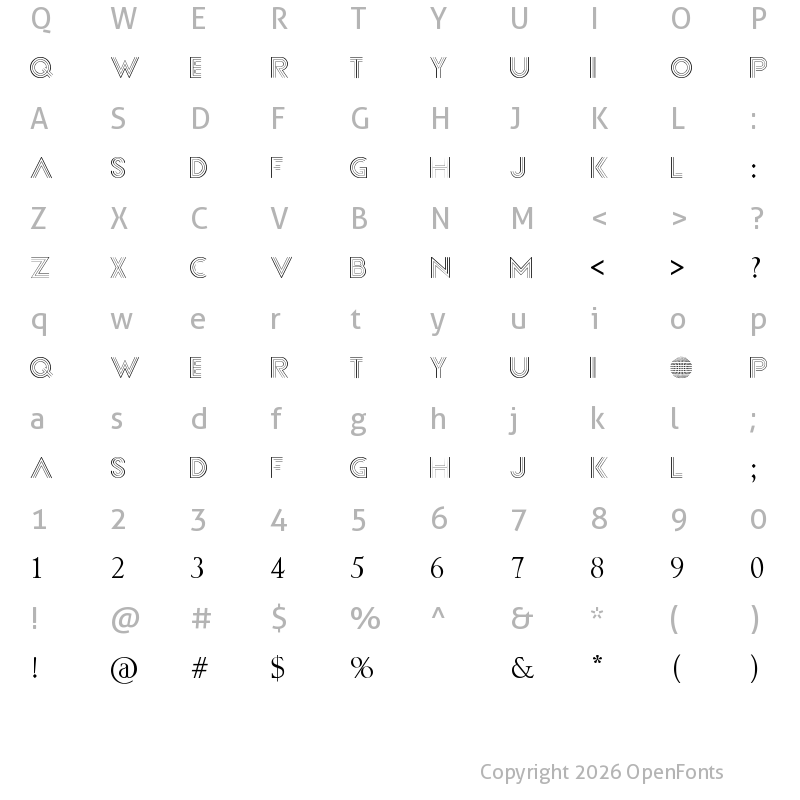 Character Map of Confessions Regular