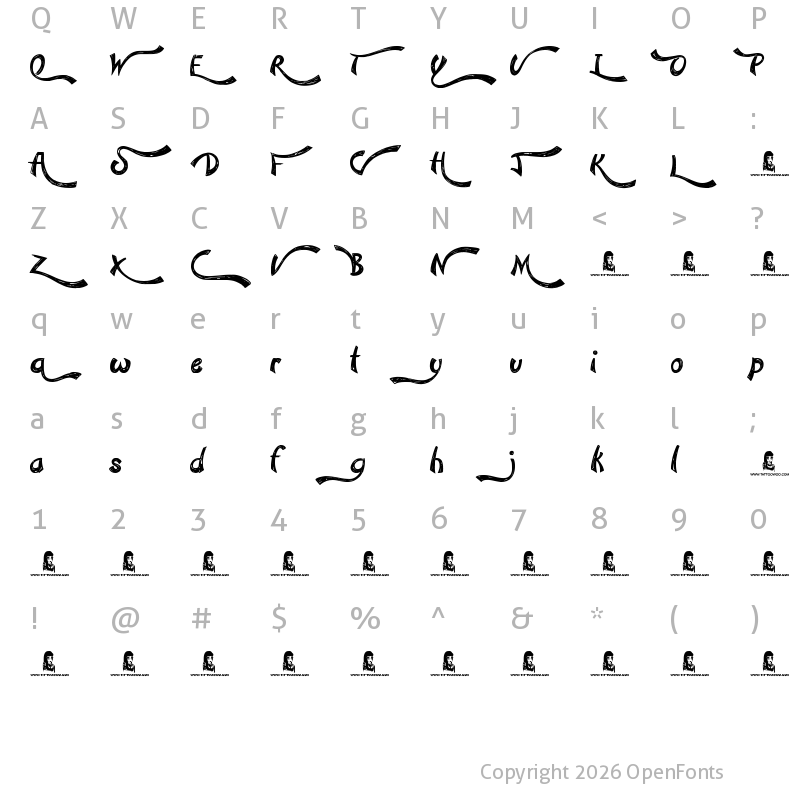 Character Map of Confetti Stream Regular