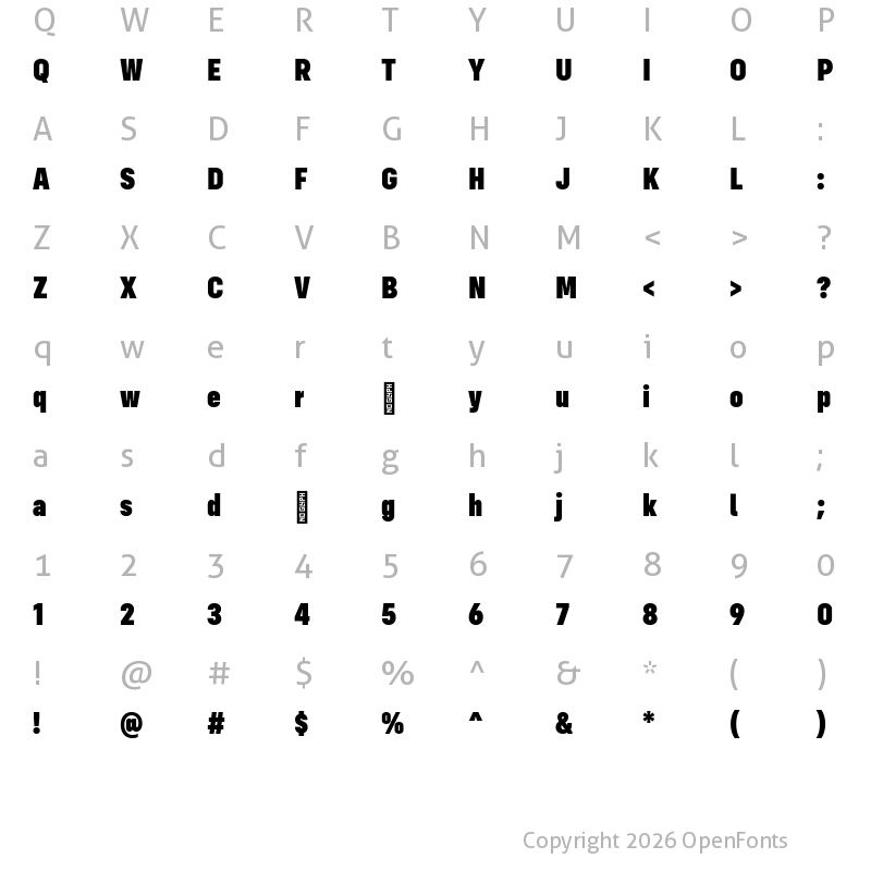 Character Map of config-condensed-black condensed-black