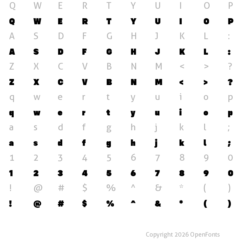 Character Map of Config Ultra Regular