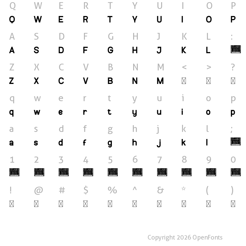 Character Map of Confirm Personal Use