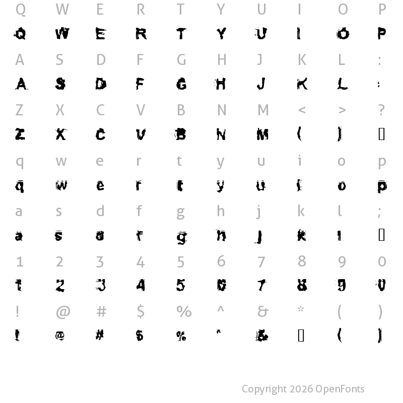 Character Map of Conformyst Regular