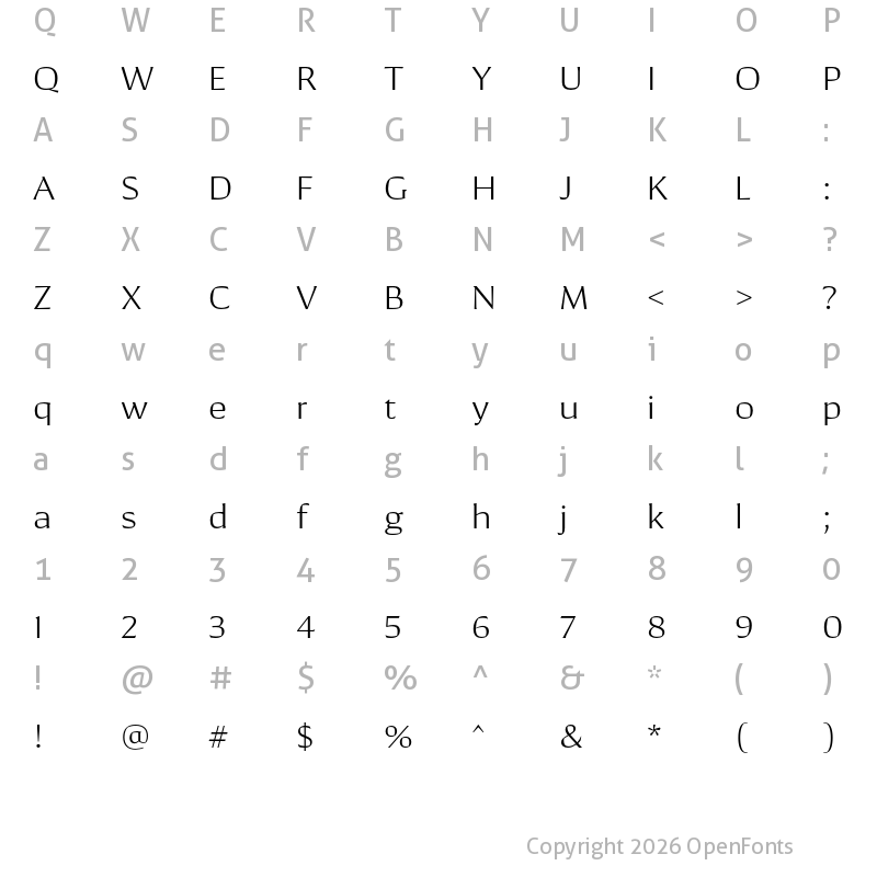 Character Map of Conglomerate Light
