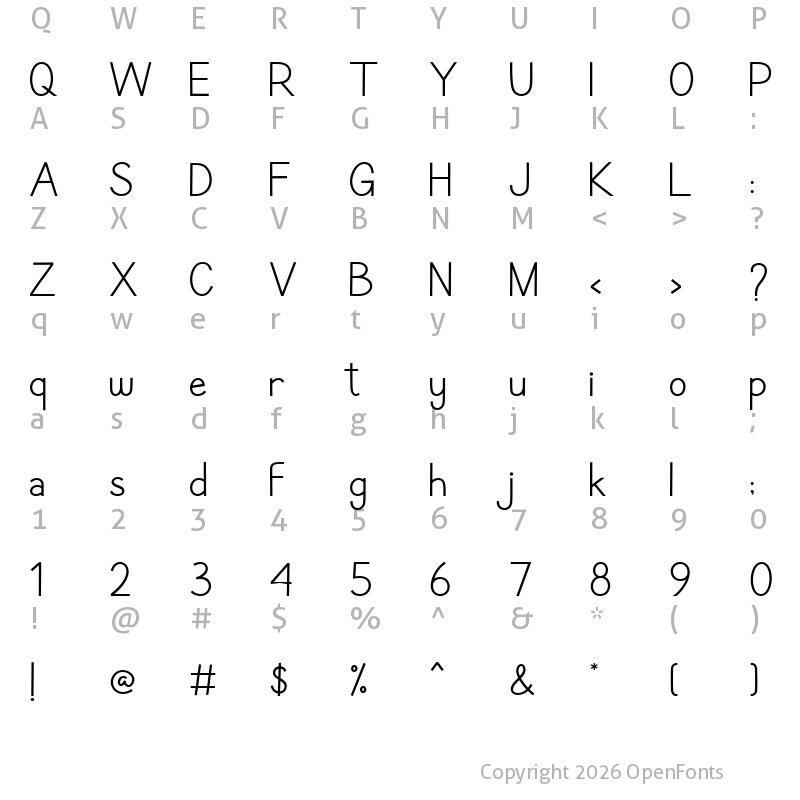 Character Map of Conmersa Regular