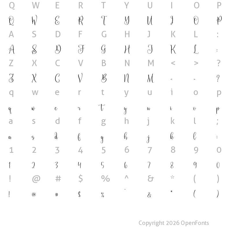 Character Map of Constaince Matequeen Regular