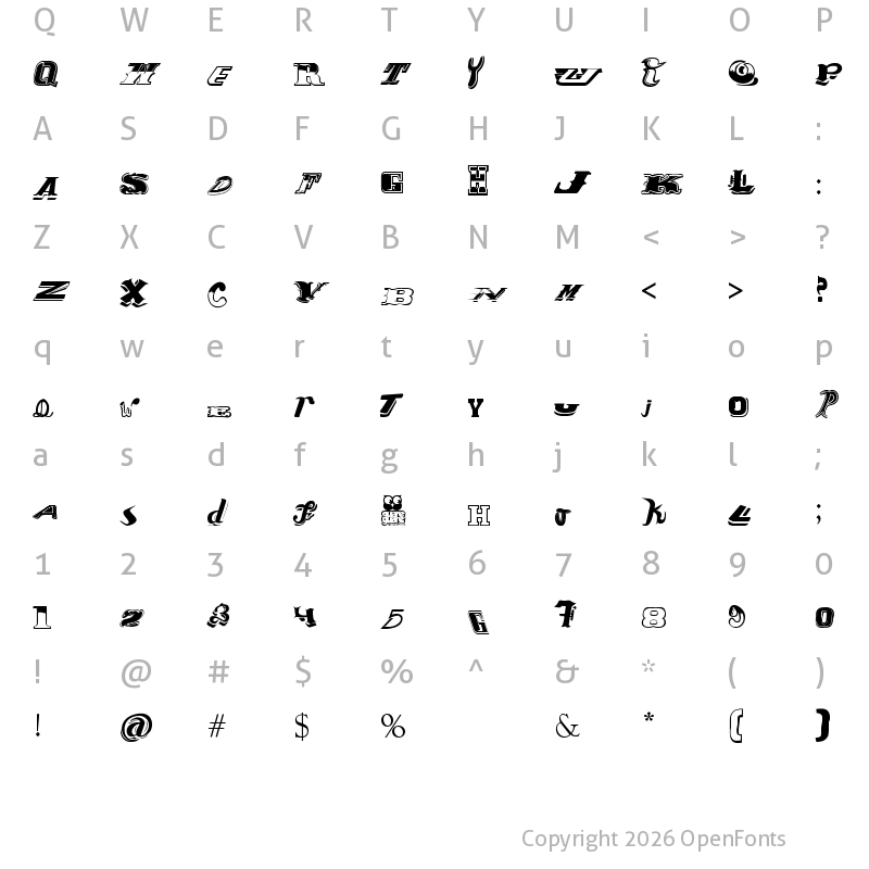 Character Map of CONTIPOPGUA Regular