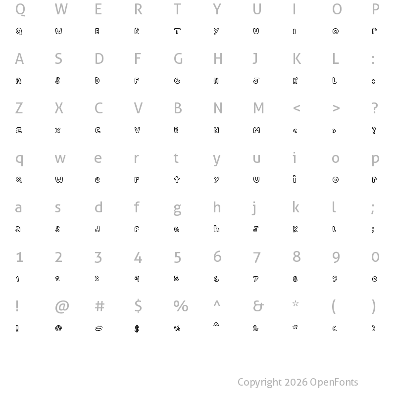Character Map of Contorninho Regular