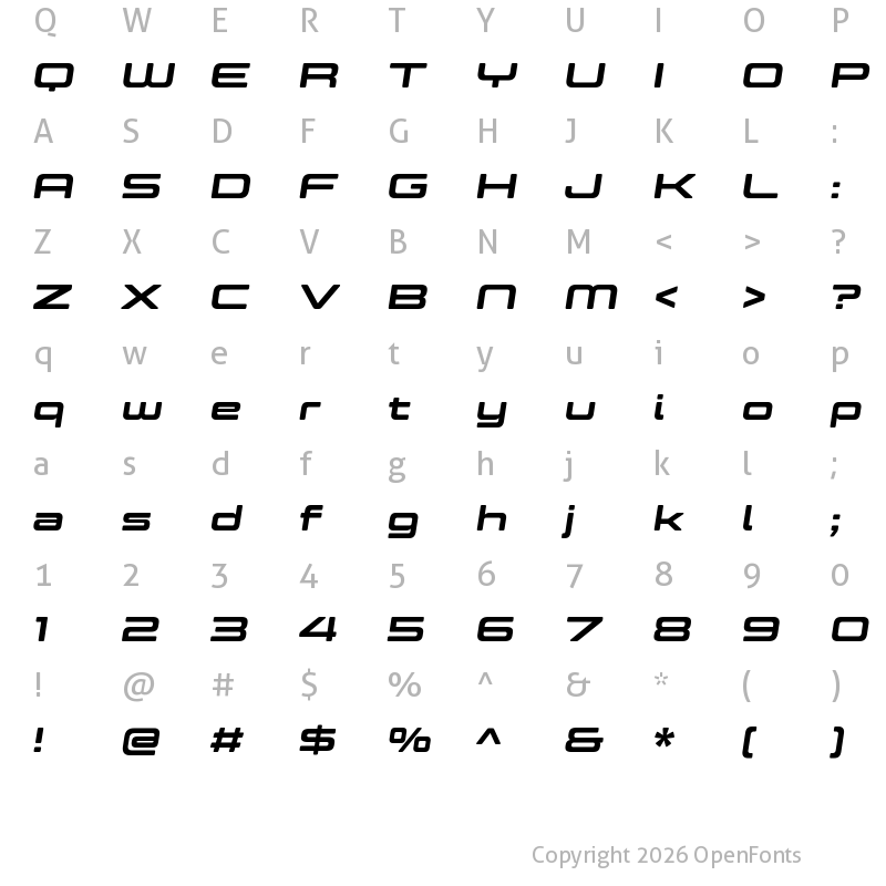 Character Map of Controller Ext W03 Five Oblique