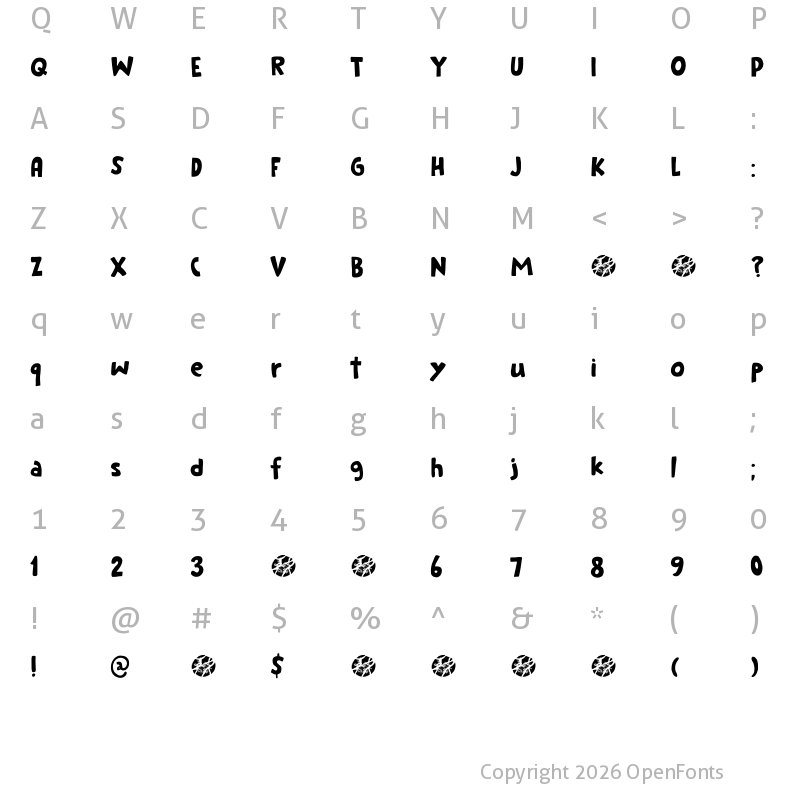 Character Map of Cookie Crumble DEMO Regular
