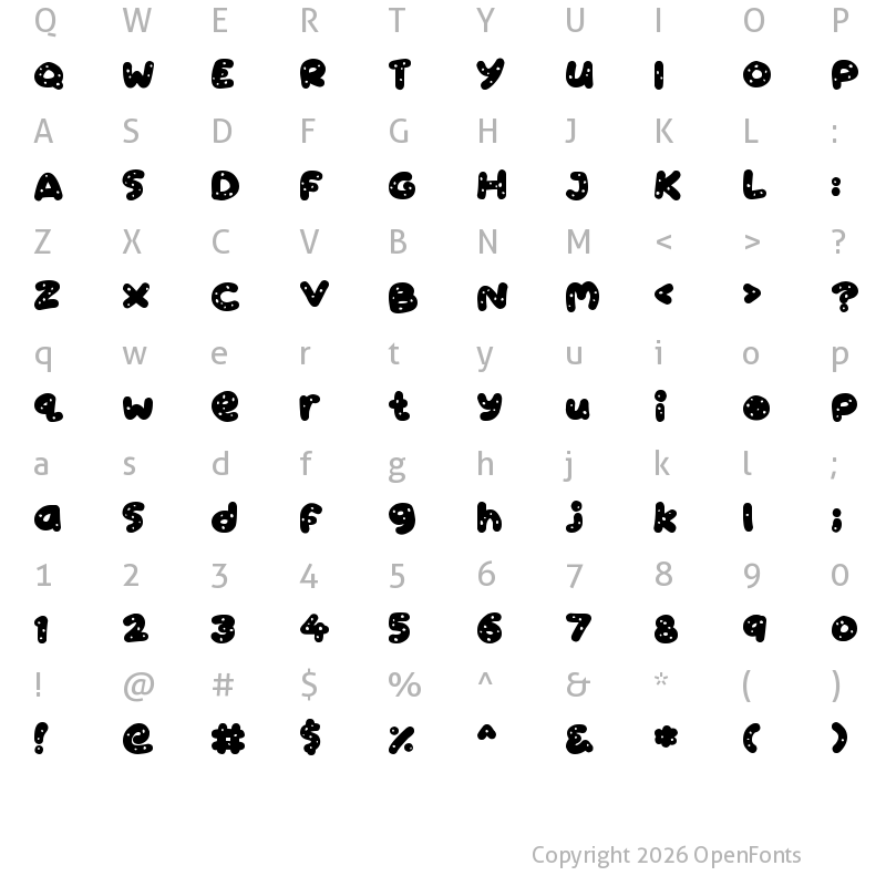 Character Map of Cookies Regular