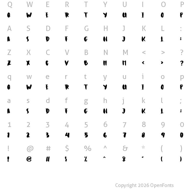 Character Map of Cookies Sweet Free Regular
