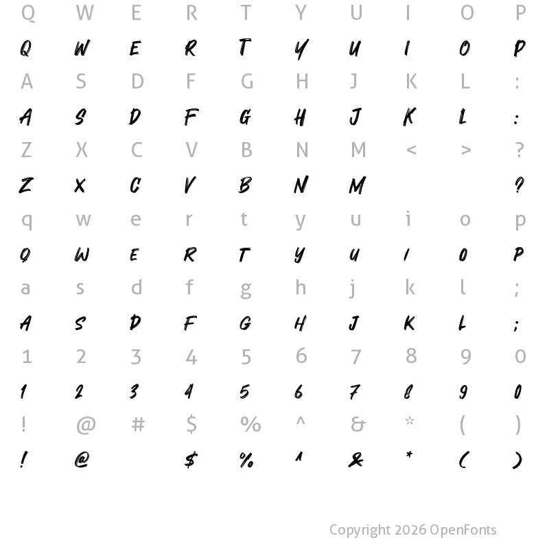 Character Map of Cooldex Regular