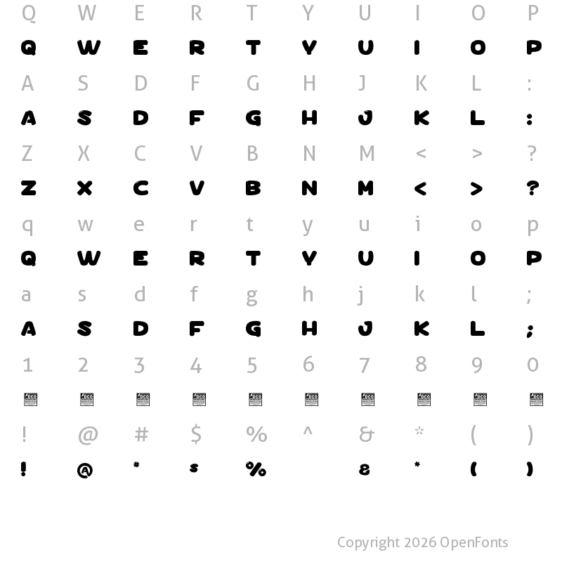Character Map of Coolgumz_PersonalUseOnly Regular