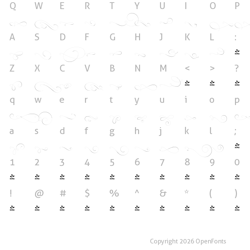 Character Map of Cooltura Swirls