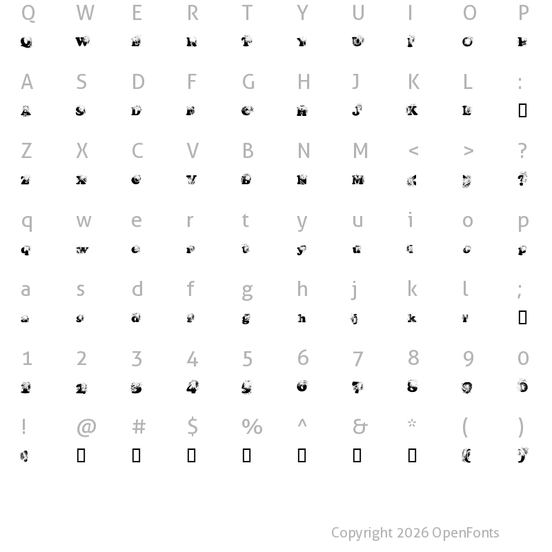 Character Map of coop deville Regular