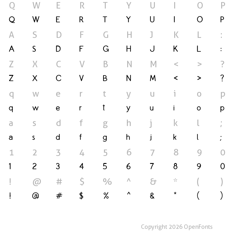 Character Map of Copilme Regular