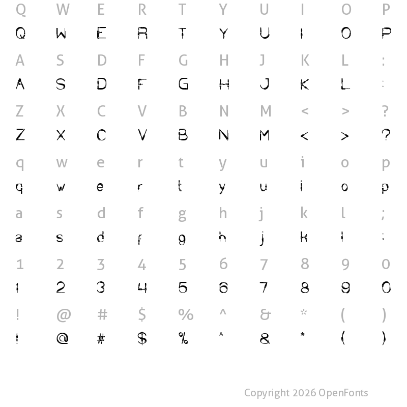 Character Map of COPPER Regular