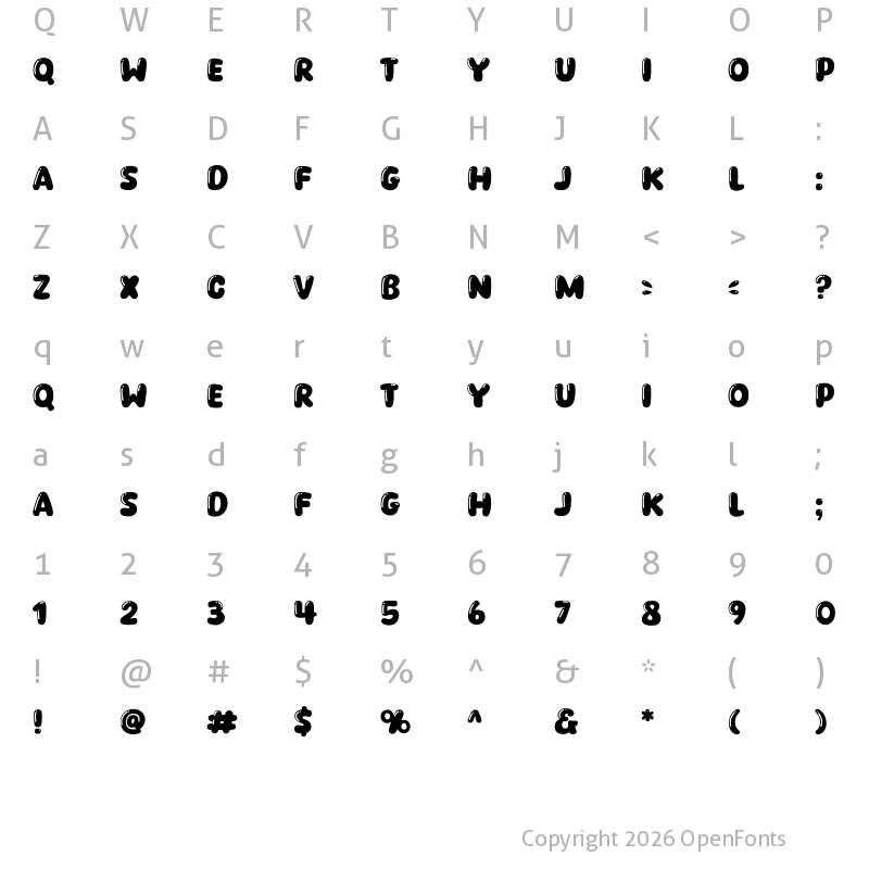 Character Map of Copyduck Regular