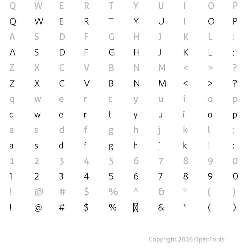 Character Map of Copyright (C) H&Co | typography.com Copyright (C) H&Co | typography.com