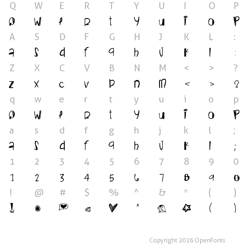 Character Map of CoralGlow Medium