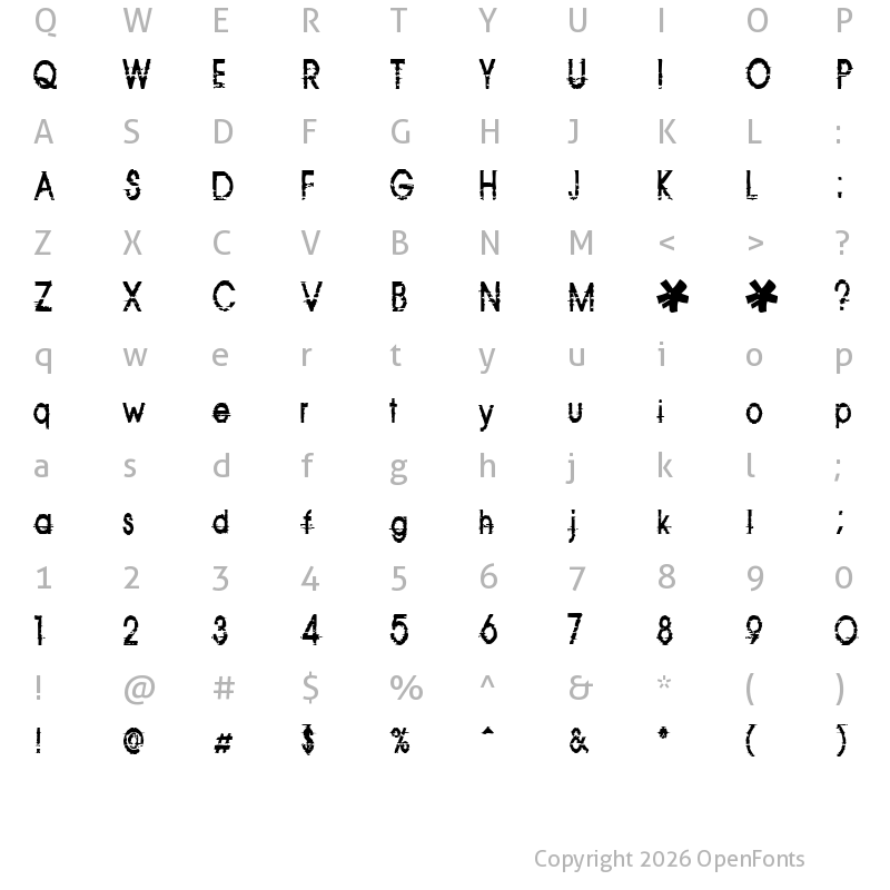 Character Map of Corazon Regular