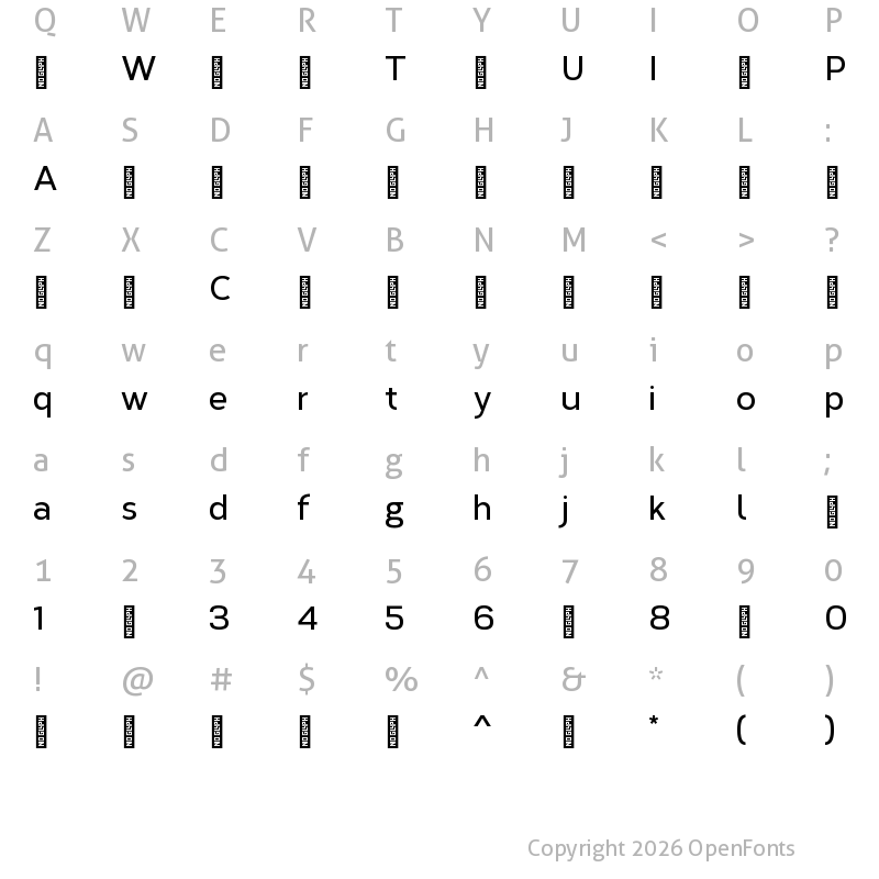 Character Map of Corbert-DemiBold ?