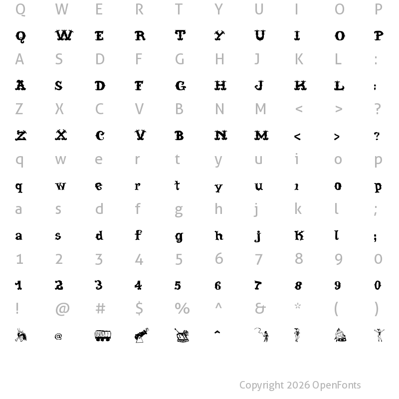Character Map of Cordel Circo Mambembe Soft Bold
