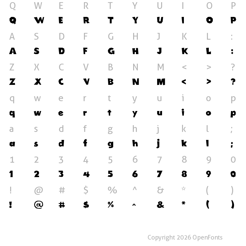 Character Map of Cordel Groteska Bold