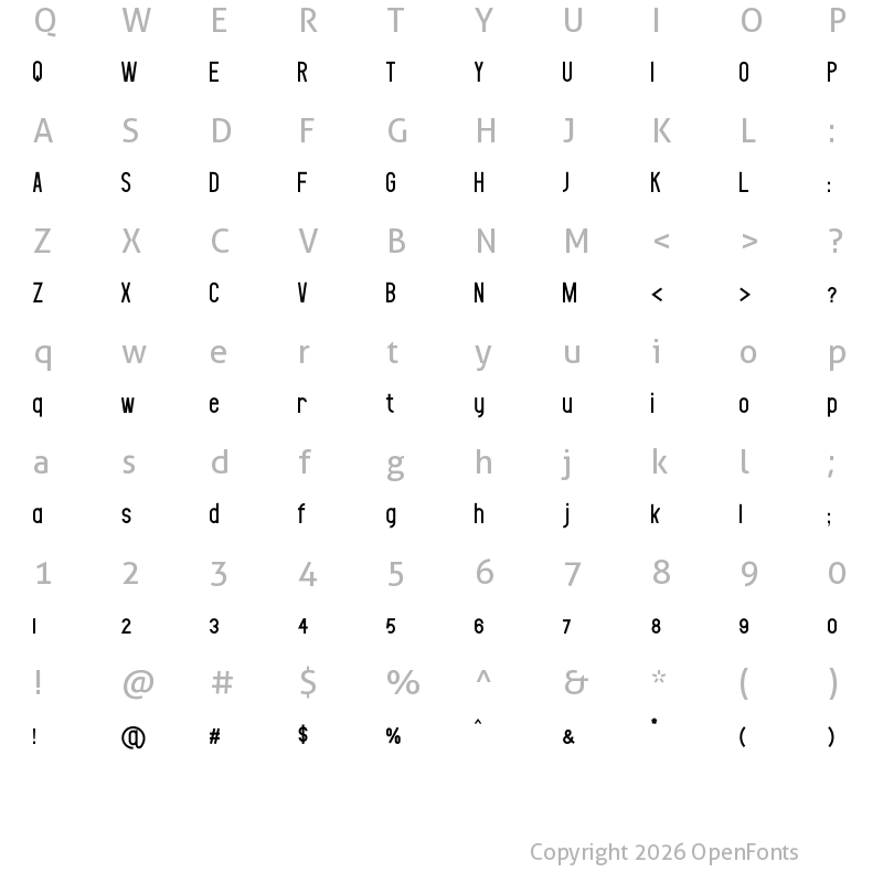 Character Map of CORE Undefined