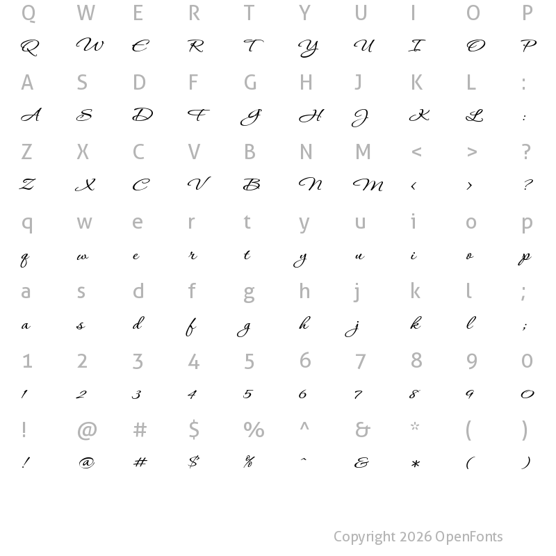 Character Map of Corinthia Bold