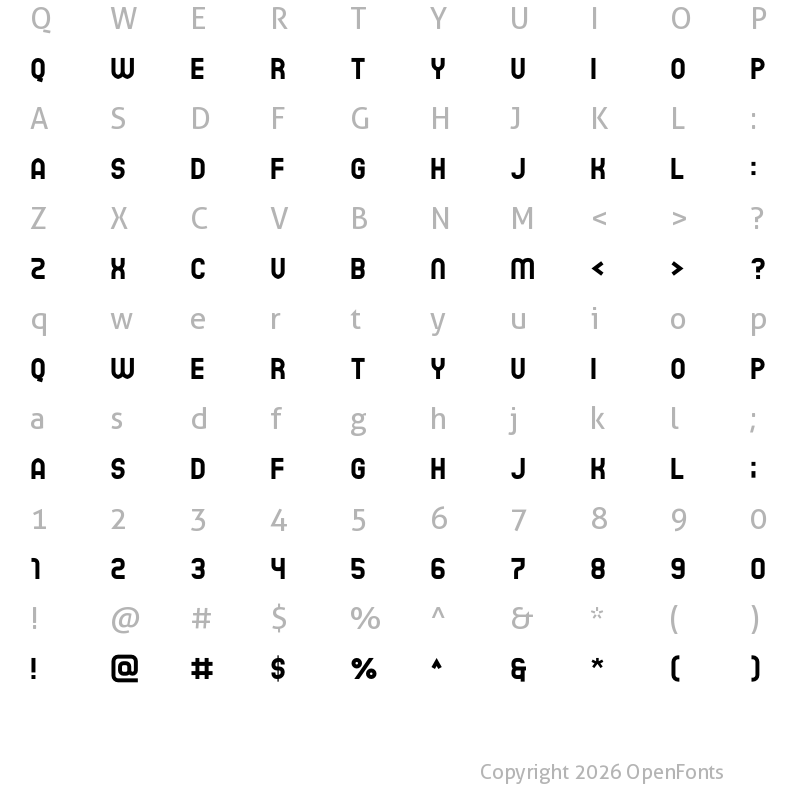 Character Map of Corma Regular
