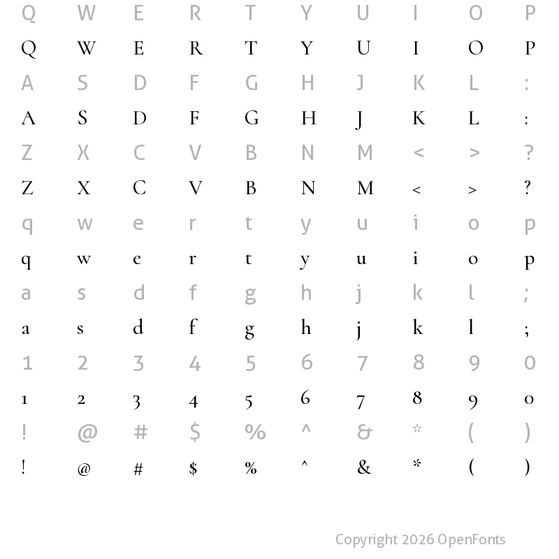 Character Map of Cormorant Medium