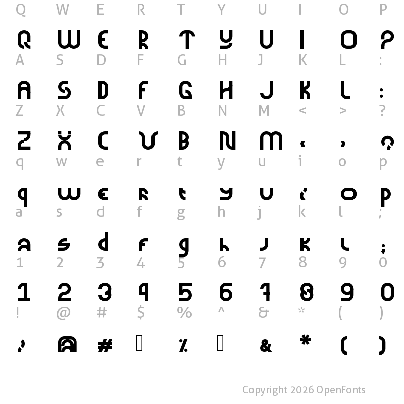 Character Map of CornerV20 Regular