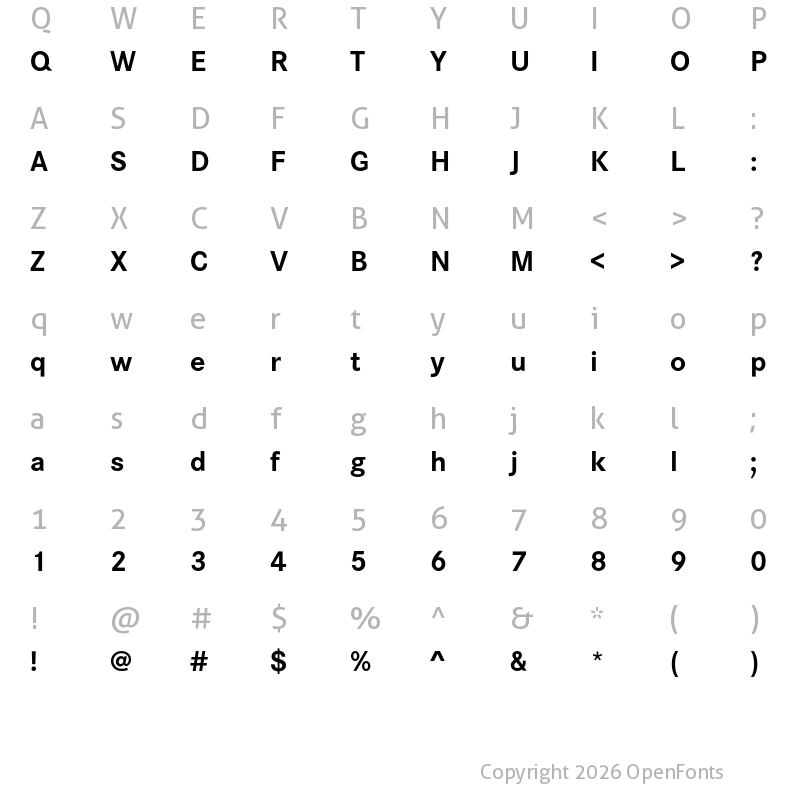 Character Map of Corporate S Bold