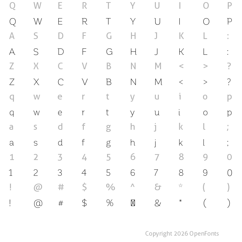Character Map of Corporative Light