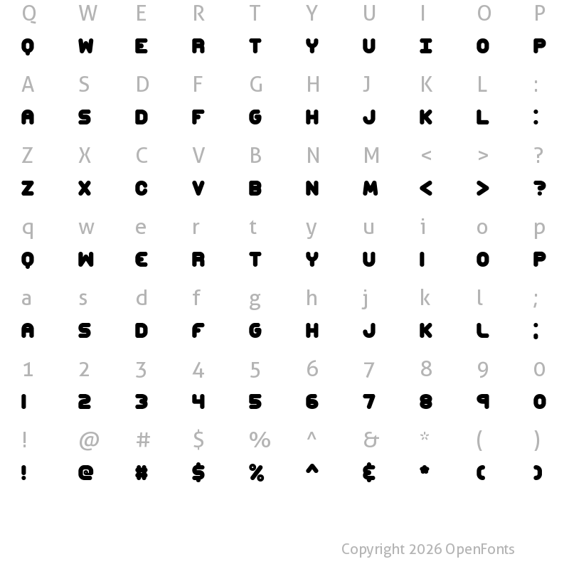 Character Map of Corpulent Caps BRK Regular