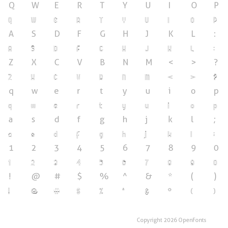 Character Map of CORRALINE LINE Regular