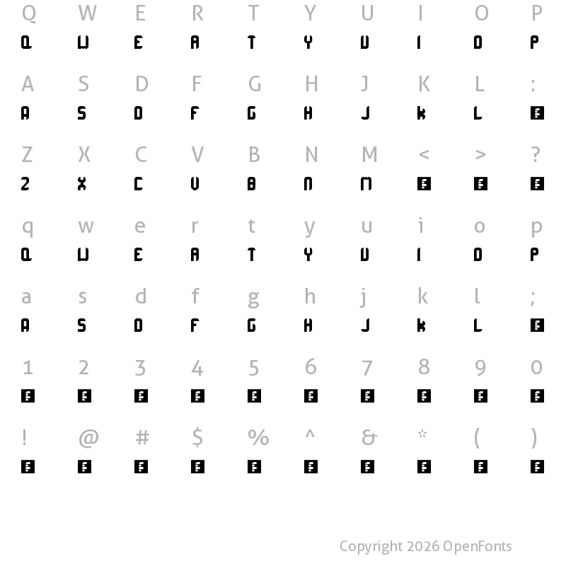 Character Map of CorruptaRounded Regular