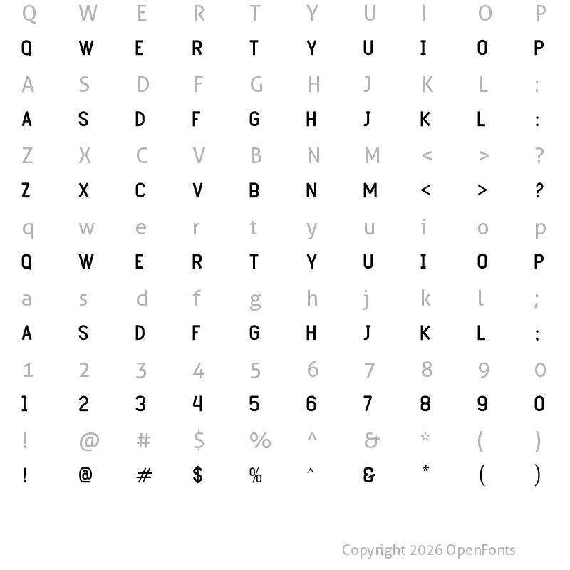 Character Map of Corzie Regular