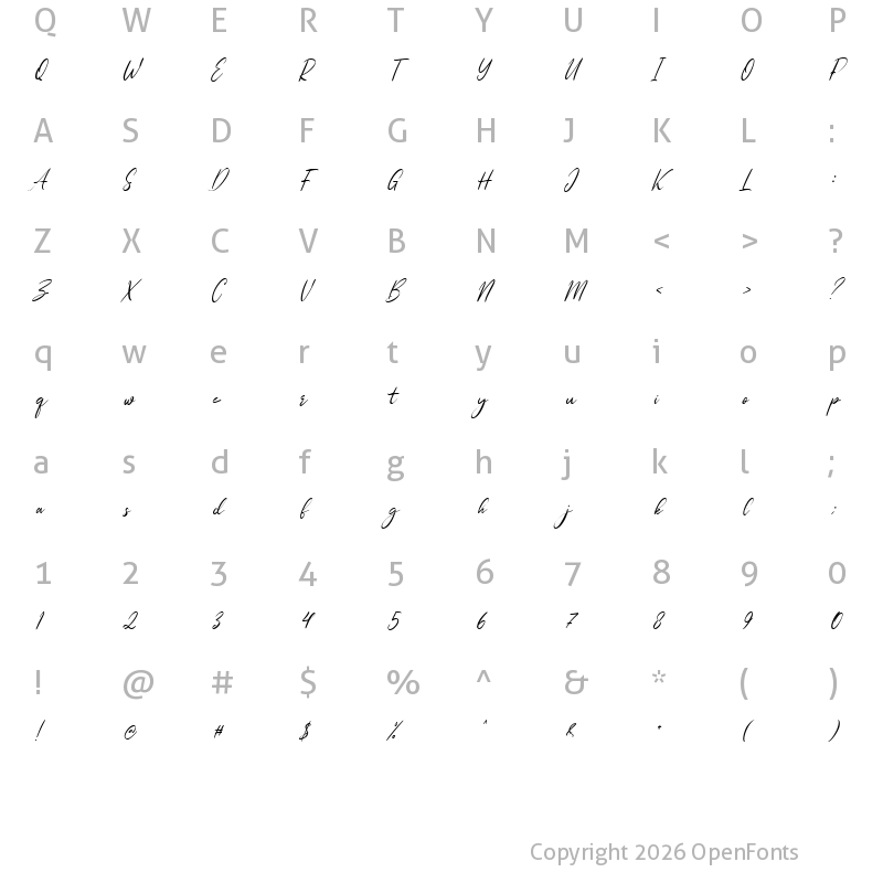 Character Map of Cosbycorwin Regular
