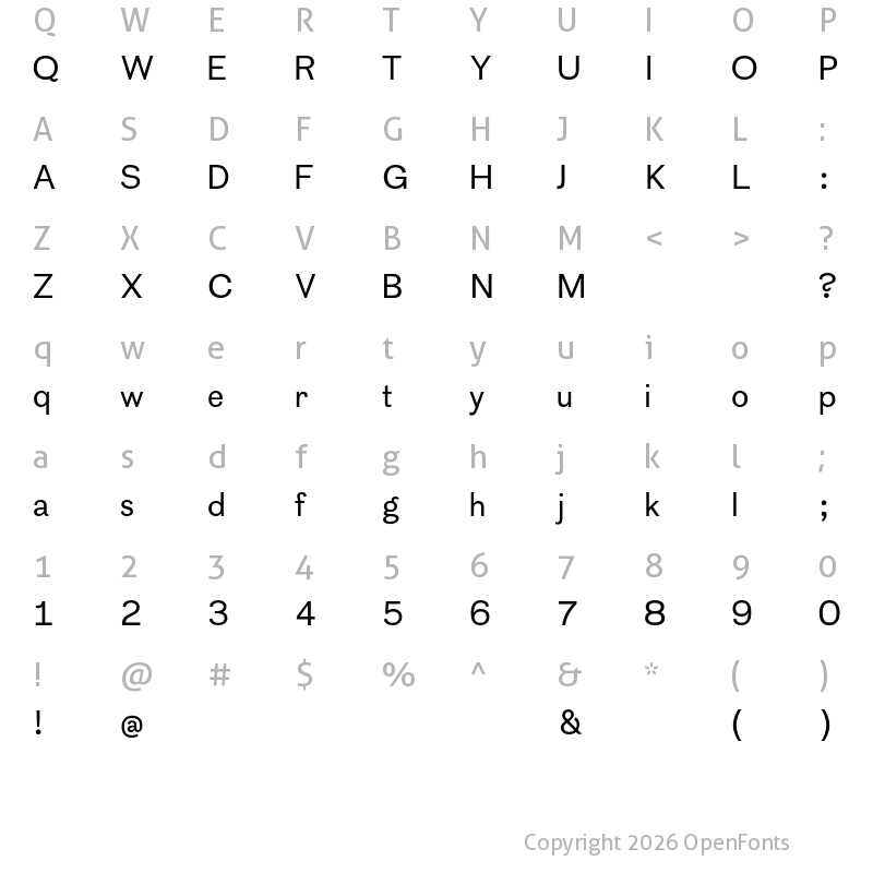 Character Map of Cotham Sans Regular