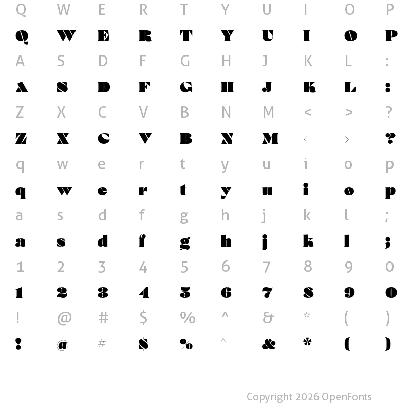 Character Map of Courage Regular
