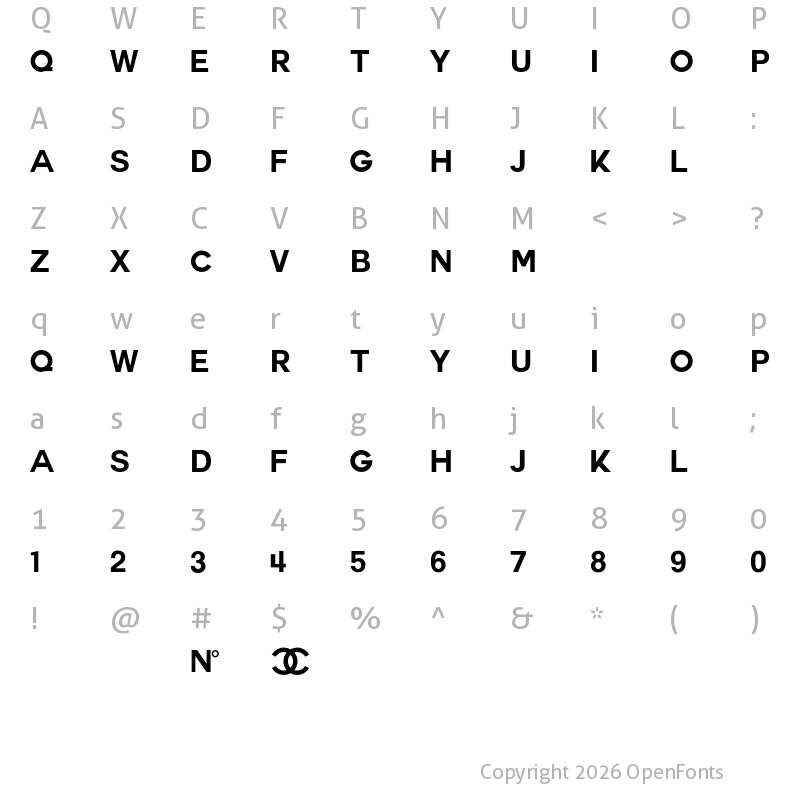 Character Map of Couture Bold