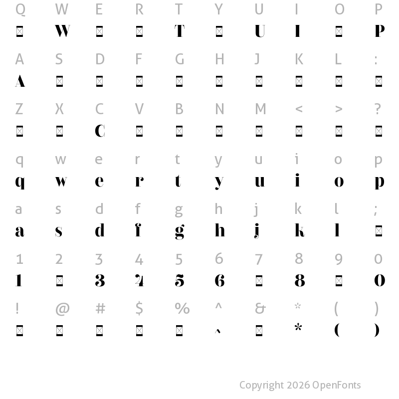 Character Map of CouturierPoster-Bold ?