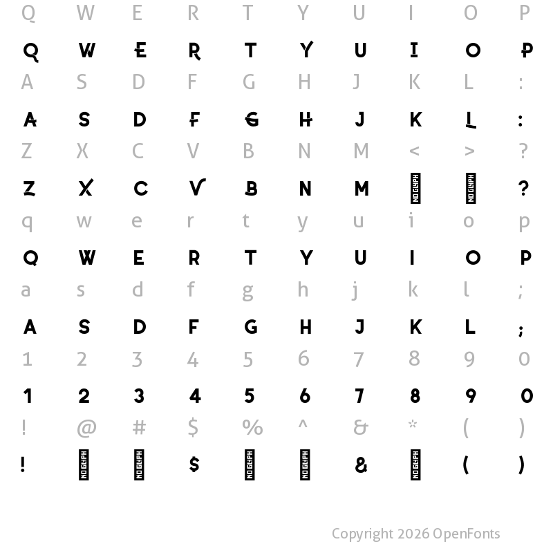 Character Map of Coyote SemiBold DEMO