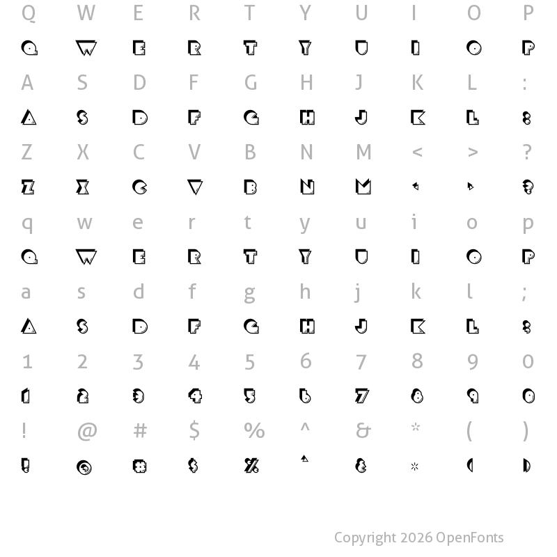 Character Map of Crack Man Regular
