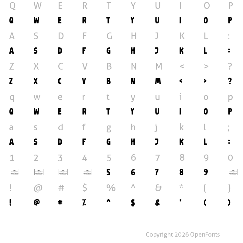 Character Map of Crackajack Regular