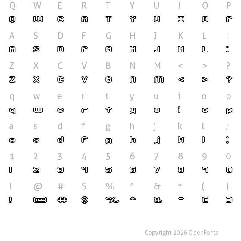 Character Map of Crackdown O2 BRK Regular