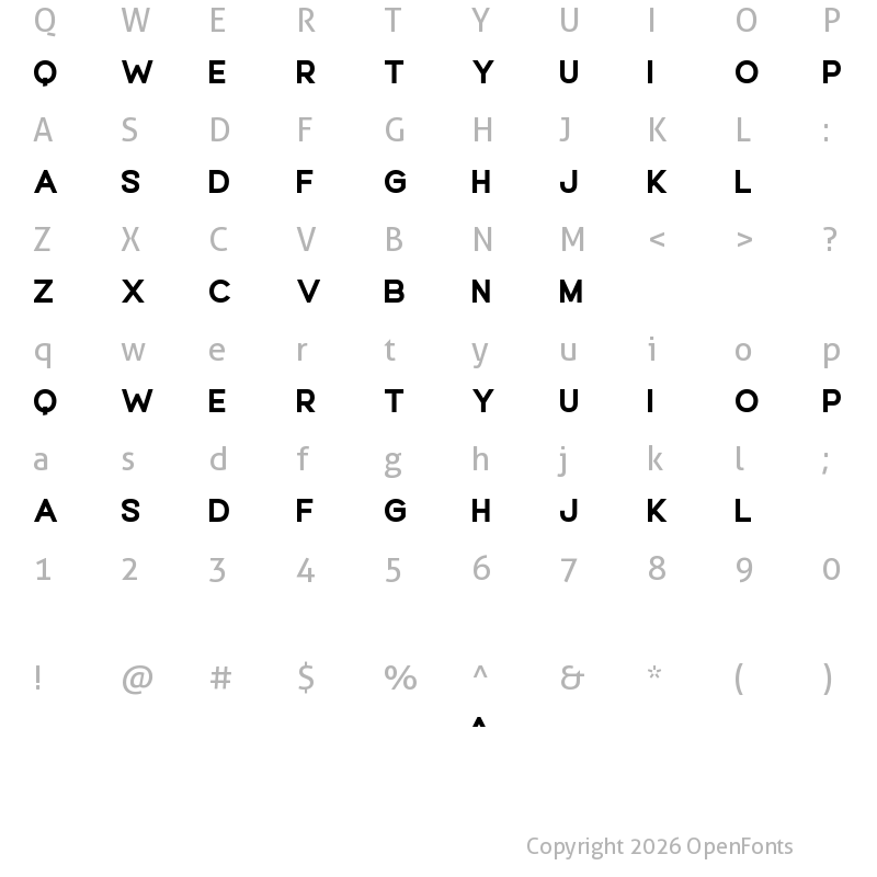 Character Map of Crafter Dreams Extra Black